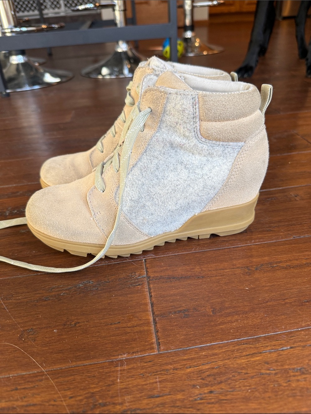 Sorel Beige Suede Lace-Up Ankle Boots - Picture 3 of 6